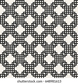 Abstract concept vector monochrome geometric pattern. Black and white minimal background. Creative illustration template. Seamless stylish texture. For wallpaper, surface, web design, textile, decor.