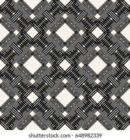 Abstract concept vector monochrome geometric pattern. Black and white minimal background. Creative illustration template. Seamless stylish texture. For wallpaper, surface, web design, textile, decor.