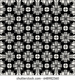 Abstract concept vector monochrome geometric pattern. Black and white minimal background. Creative illustration template. Seamless stylish texture. For wallpaper, surface, web design, textile, decor.
