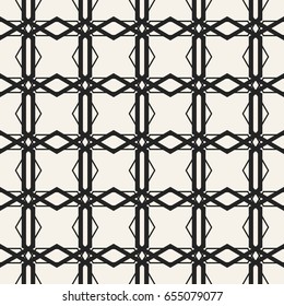 Abstract concept vector monochrome geometric pattern. Black and white minimal background. Creative illustration template. Seamless stylish texture. For wallpaper, surface, web design, textile, decor.