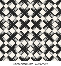 Abstract concept vector monochrome geometric pattern. Black and white minimal background. Creative illustration template. Seamless stylish texture. For wallpaper, surface, web design, textile, decor.
