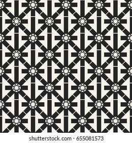 Abstract concept vector monochrome geometric pattern. Black and white minimal background. Creative illustration template. Seamless stylish texture. For wallpaper, surface, web design, textile, decor.