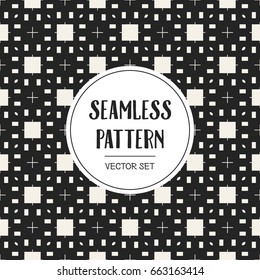 Abstract concept vector monochrome geometric pattern. Black and white minimal background. Creative illustration template. Seamless stylish texture. For wallpaper, surface, web design, textile, decor