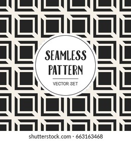 Abstract concept vector monochrome geometric pattern. Black and white minimal background. Creative illustration template. Seamless stylish texture. For wallpaper, surface, web design, textile, decor