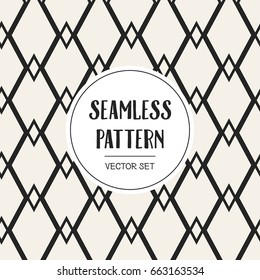 Abstract concept vector monochrome geometric pattern. Black and white minimal background. Creative illustration template. Seamless stylish texture. For wallpaper, surface, web design, textile, decor