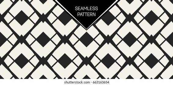Abstract concept vector monochrome geometric pattern. Black and white minimal background. Creative illustration template. Seamless stylish texture. For wallpaper, surface, web design, textile, decor