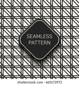 Abstract concept vector monochrome geometric pattern. Black and white minimal background. Creative illustration template. Seamless stylish texture. For wallpaper, surface, web design, textile, decor