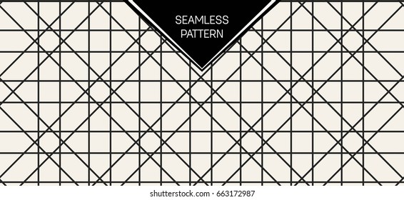 Abstract concept vector monochrome geometric pattern. Black and white minimal background. Creative illustration template. Seamless stylish texture. For wallpaper, surface, web design, textile, decor