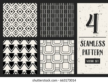 Abstract concept vector monochrome geometric pattern. Black and white minimal background. Creative illustration template. Seamless stylish texture. For wallpaper, surface, web design, textile, decor