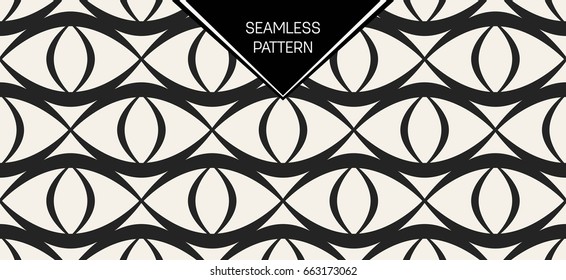 Abstract concept vector monochrome geometric pattern. Black and white minimal background. Creative illustration template. Seamless stylish texture. For wallpaper, surface, web design, textile, decor