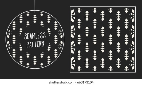 Abstract concept vector monochrome geometric pattern. Black and white minimal background. Creative illustration template. Seamless stylish texture. For wallpaper, surface, web design, textile, decor