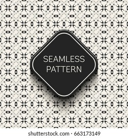 Abstract concept vector monochrome geometric pattern. Black and white minimal background. Creative illustration template. Seamless stylish texture. For wallpaper, surface, web design, textile, decor