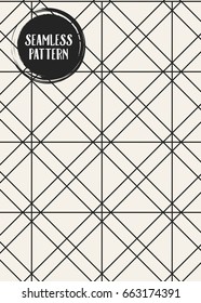 Abstract concept vector monochrome geometric pattern. Black and white minimal background. Creative illustration template. Seamless stylish texture. For wallpaper, surface, web design, textile, decor