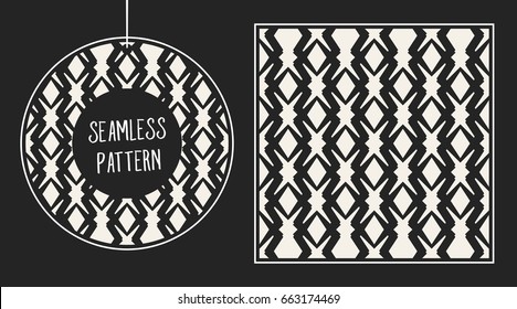 Abstract concept vector monochrome geometric pattern. Black and white minimal background. Creative illustration template. Seamless stylish texture. For wallpaper, surface, web design, textile, decor