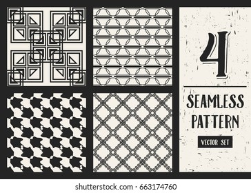 Abstract concept vector monochrome geometric pattern. Black and white minimal background. Creative illustration template. Seamless stylish texture. For wallpaper, surface, web design, textile, decor