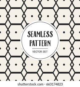 Abstract concept vector monochrome geometric pattern. Black and white minimal background. Creative illustration template. Seamless stylish texture. For wallpaper, surface, web design, textile, decor