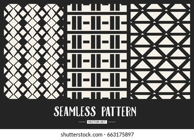 Abstract concept vector monochrome geometric pattern. Black and white minimal background. Creative illustration template. Seamless stylish texture. For wallpaper, surface, web design, textile, decor