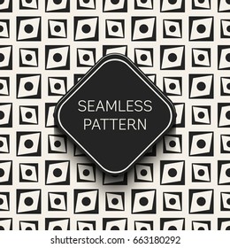 Abstract concept vector monochrome geometric pattern. Black and white minimal background. Creative illustration template. Seamless stylish texture. For wallpaper, surface, web design, textile, decor