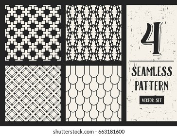 Abstract concept vector monochrome geometric pattern. Black and white minimal background. Creative illustration template. Seamless stylish texture. For wallpaper, surface, web design, textile, decor