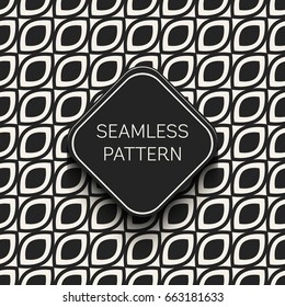 Abstract concept vector monochrome geometric pattern. Black and white minimal background. Creative illustration template. Seamless stylish texture. For wallpaper, surface, web design, textile, decor