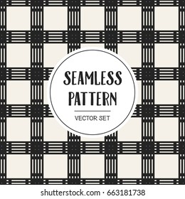 Abstract concept vector monochrome geometric pattern. Black and white minimal background. Creative illustration template. Seamless stylish texture. For wallpaper, surface, web design, textile, decor