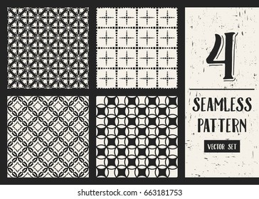 Abstract concept vector monochrome geometric pattern. Black and white minimal background. Creative illustration template. Seamless stylish texture. For wallpaper, surface, web design, textile, decor