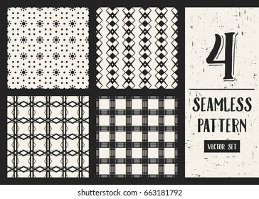 Abstract concept vector monochrome geometric pattern. Black and white minimal background. Creative illustration template. Seamless stylish texture. For wallpaper, surface, web design, textile, decor