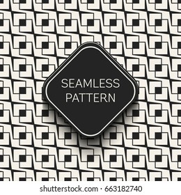 Abstract concept vector monochrome geometric pattern. Black and white minimal background. Creative illustration template. Seamless stylish texture. For wallpaper, surface, web design, textile, decor