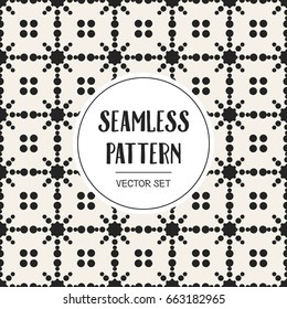Abstract concept vector monochrome geometric pattern. Black and white minimal background. Creative illustration template. Seamless stylish texture. For wallpaper, surface, web design, textile, decor
