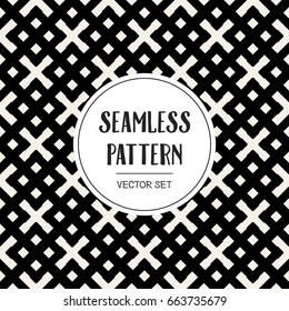 Abstract concept vector monochrome geometric pattern. Black and white minimal background. Creative illustration template. Seamless stylish texture. For wallpaper, surface, web design, textile, decor