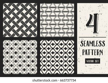 Abstract concept vector monochrome geometric pattern. Black and white minimal background. Creative illustration template. Seamless stylish texture. For wallpaper, surface, web design, textile, decor
