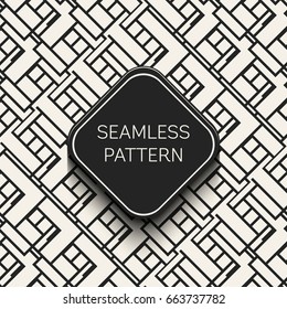 Abstract concept vector monochrome geometric pattern. Black and white minimal background. Creative illustration template. Seamless stylish texture. For wallpaper, surface, web design, textile, decor