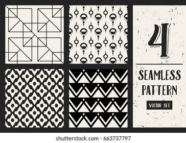 Abstract concept vector monochrome geometric pattern. Black and white minimal background. Creative illustration template. Seamless stylish texture. For wallpaper, surface, web design, textile, decor