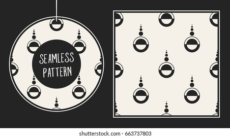 Abstract concept vector monochrome geometric pattern. Black and white minimal background. Creative illustration template. Seamless stylish texture. For wallpaper, surface, web design, textile, decor