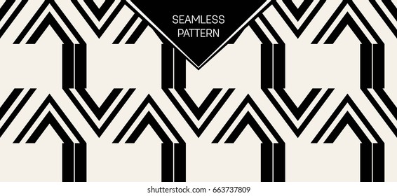 Abstract concept vector monochrome geometric pattern. Black and white minimal background. Creative illustration template. Seamless stylish texture. For wallpaper, surface, web design, textile, decor