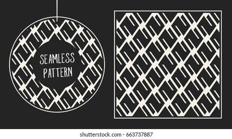 Abstract concept vector monochrome geometric pattern. Black and white minimal background. Creative illustration template. Seamless stylish texture. For wallpaper, surface, web design, textile, decor