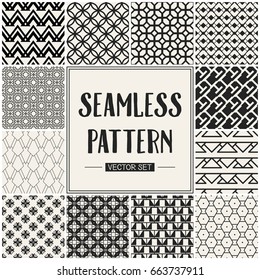 Abstract concept vector monochrome geometric pattern. Black and white minimal background. Creative illustration template. Seamless stylish texture. For wallpaper, surface, web design, textile, decor