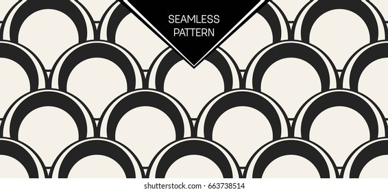 Abstract concept vector monochrome geometric pattern. Black and white minimal background. Creative illustration template. Seamless stylish texture. For wallpaper, surface, web design, textile, decor