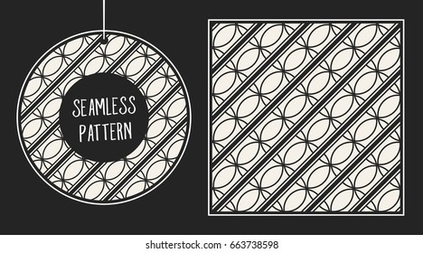 Abstract concept vector monochrome geometric pattern. Black and white minimal background. Creative illustration template. Seamless stylish texture. For wallpaper, surface, web design, textile, decor