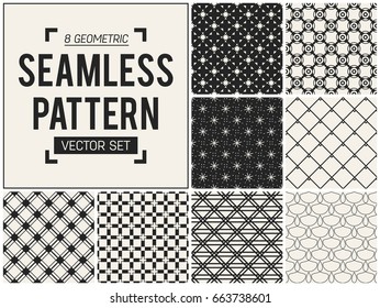 Abstract concept vector monochrome geometric pattern. Black and white minimal background. Creative illustration template. Seamless stylish texture. For wallpaper, surface, web design, textile, decor