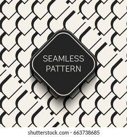 Abstract concept vector monochrome geometric pattern. Black and white minimal background. Creative illustration template. Seamless stylish texture. For wallpaper, surface, web design, textile, decor