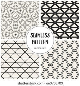 Abstract concept vector monochrome geometric pattern. Black and white minimal background. Creative illustration template. Seamless stylish texture. For wallpaper, surface, web design, textile, decor