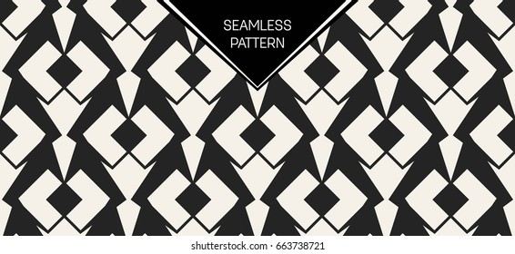 Abstract concept vector monochrome geometric pattern. Black and white minimal background. Creative illustration template. Seamless stylish texture. For wallpaper, surface, web design, textile, decor