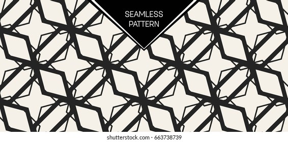 Abstract concept vector monochrome geometric pattern. Black and white minimal background. Creative illustration template. Seamless stylish texture. For wallpaper, surface, web design, textile, decor