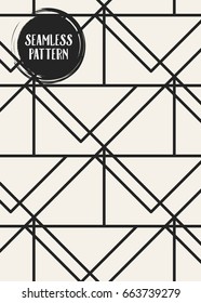 Abstract concept vector monochrome geometric pattern. Black and white minimal background. Creative illustration template. Seamless stylish texture. For wallpaper, surface, web design, textile, decor