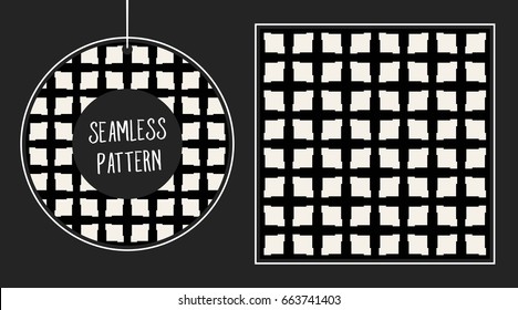 Abstract concept vector monochrome geometric pattern. Black and white minimal background. Creative illustration template. Seamless stylish texture. For wallpaper, surface, web design, textile, decor