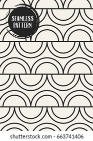 Abstract concept vector monochrome geometric pattern. Black and white minimal background. Creative illustration template. Seamless stylish texture. For wallpaper, surface, web design, textile, decor