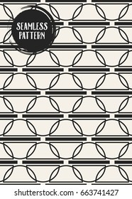 Abstract concept vector monochrome geometric pattern. Black and white minimal background. Creative illustration template. Seamless stylish texture. For wallpaper, surface, web design, textile, decor