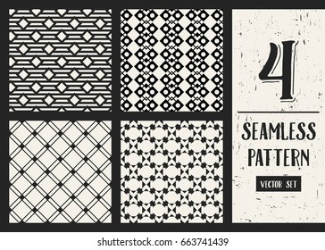 Abstract concept vector monochrome geometric pattern. Black and white minimal background. Creative illustration template. Seamless stylish texture. For wallpaper, surface, web design, textile, decor