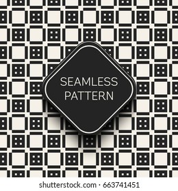 Abstract concept vector monochrome geometric pattern. Black and white minimal background. Creative illustration template. Seamless stylish texture. For wallpaper, surface, web design, textile, decor